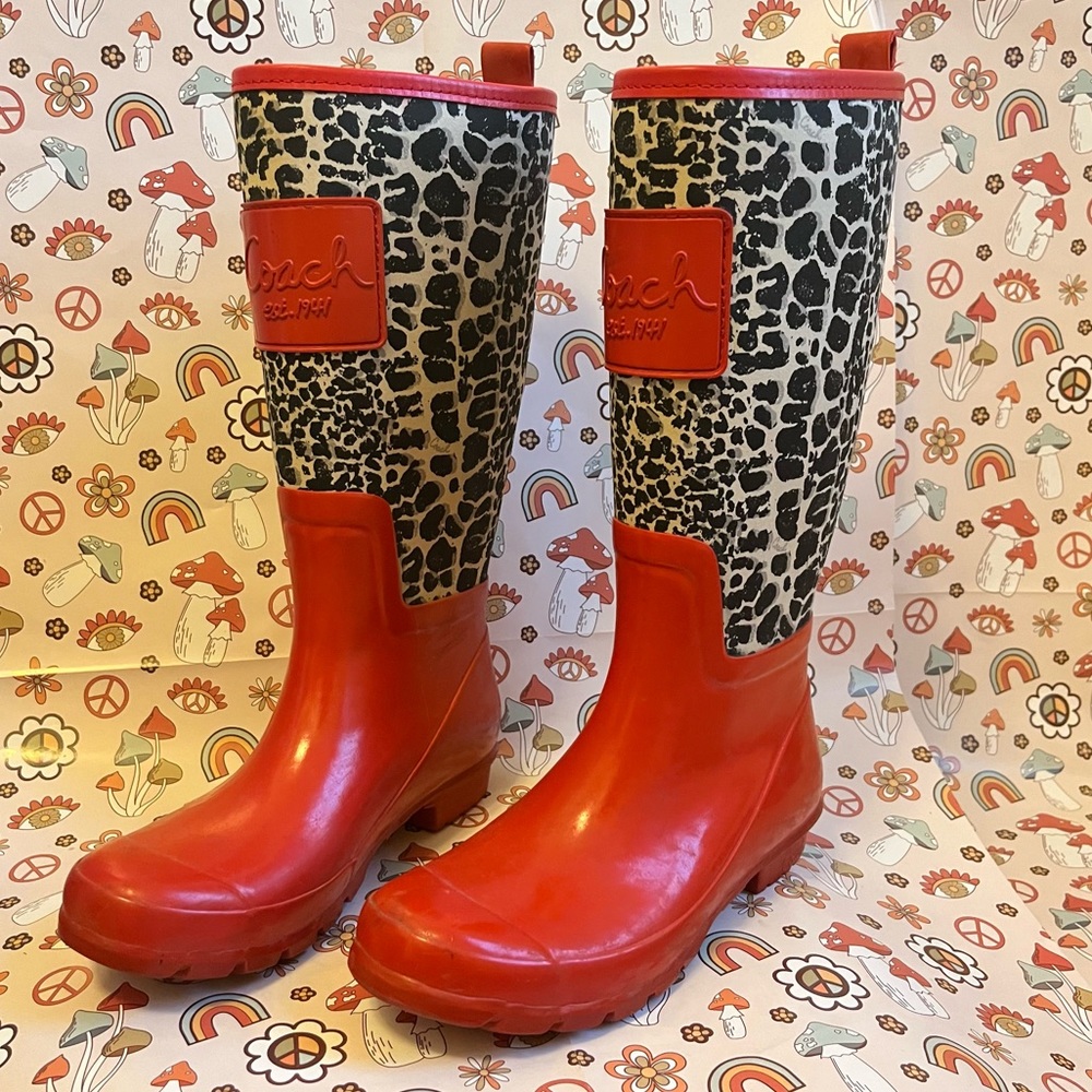 Coach Tall Rubber Rain Boots